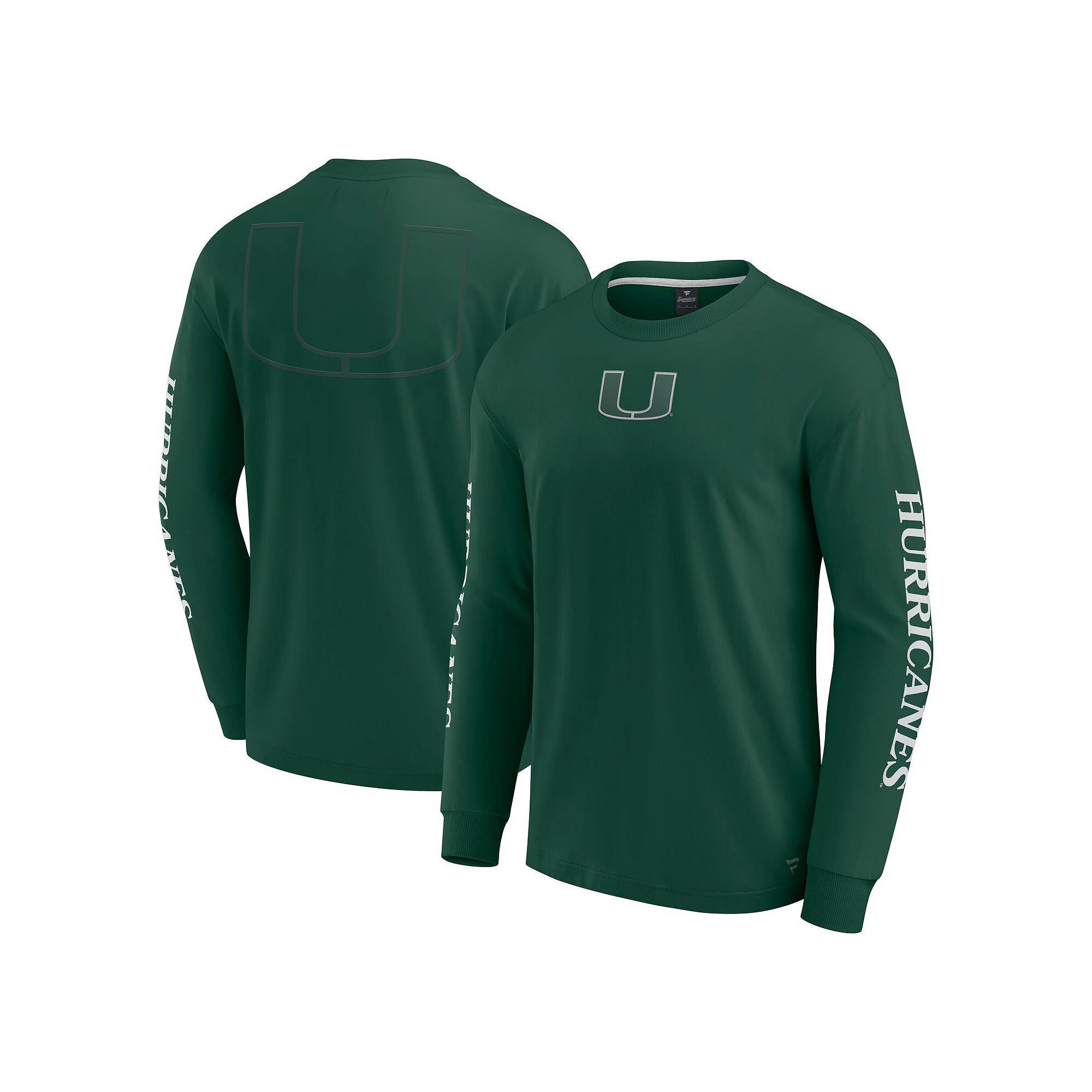 Men's Fanatics Green Miami Hurricanes Strive Long Sleeve T-Shirt,  Product Image