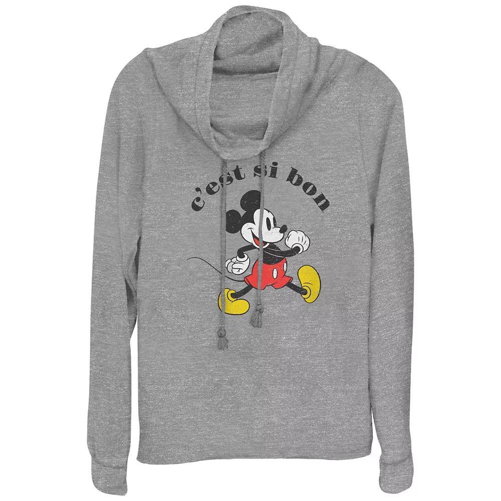 Disney's Mickey Mouse Good Day Plus Size Cowlneck Graphic Lightweight Long Sleeve, Women's, Size: 1XL, Gray Grey Product Image
