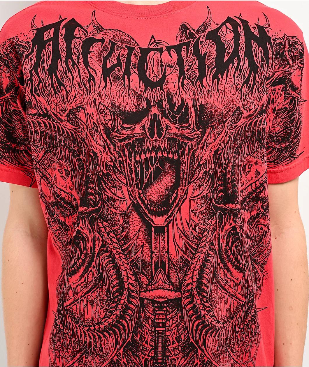 Affliction Caustic Abyss Red T-Shirt Product Image