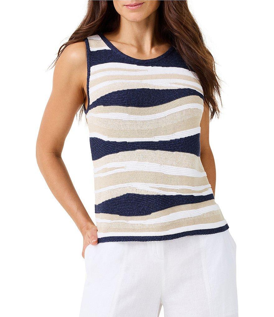 NIC + ZOE Knit-In Waves Scoop Neck Sleeveless Sweater Tank Product Image