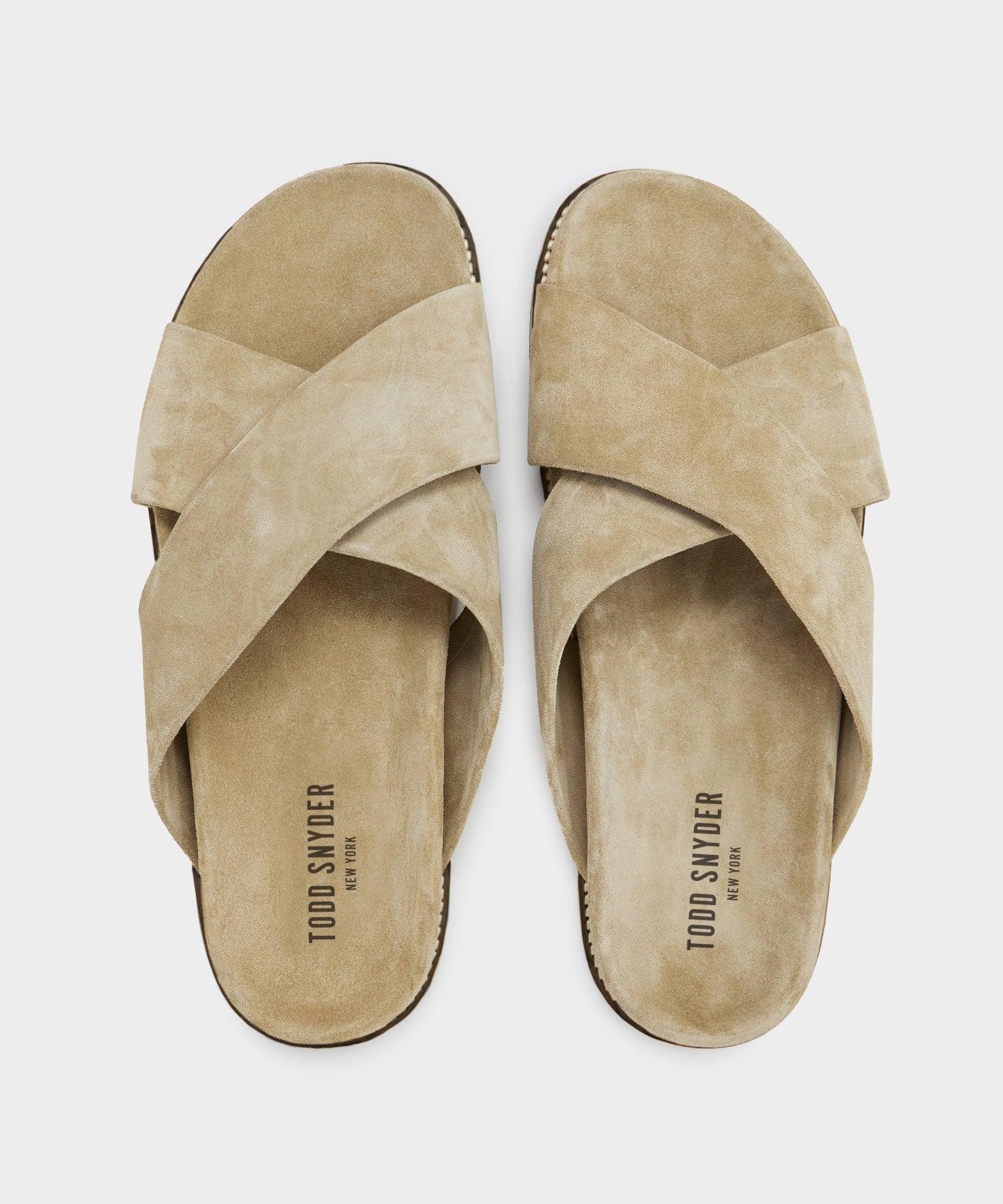 Nomad Suede Crossover Sandal in Sand Product Image