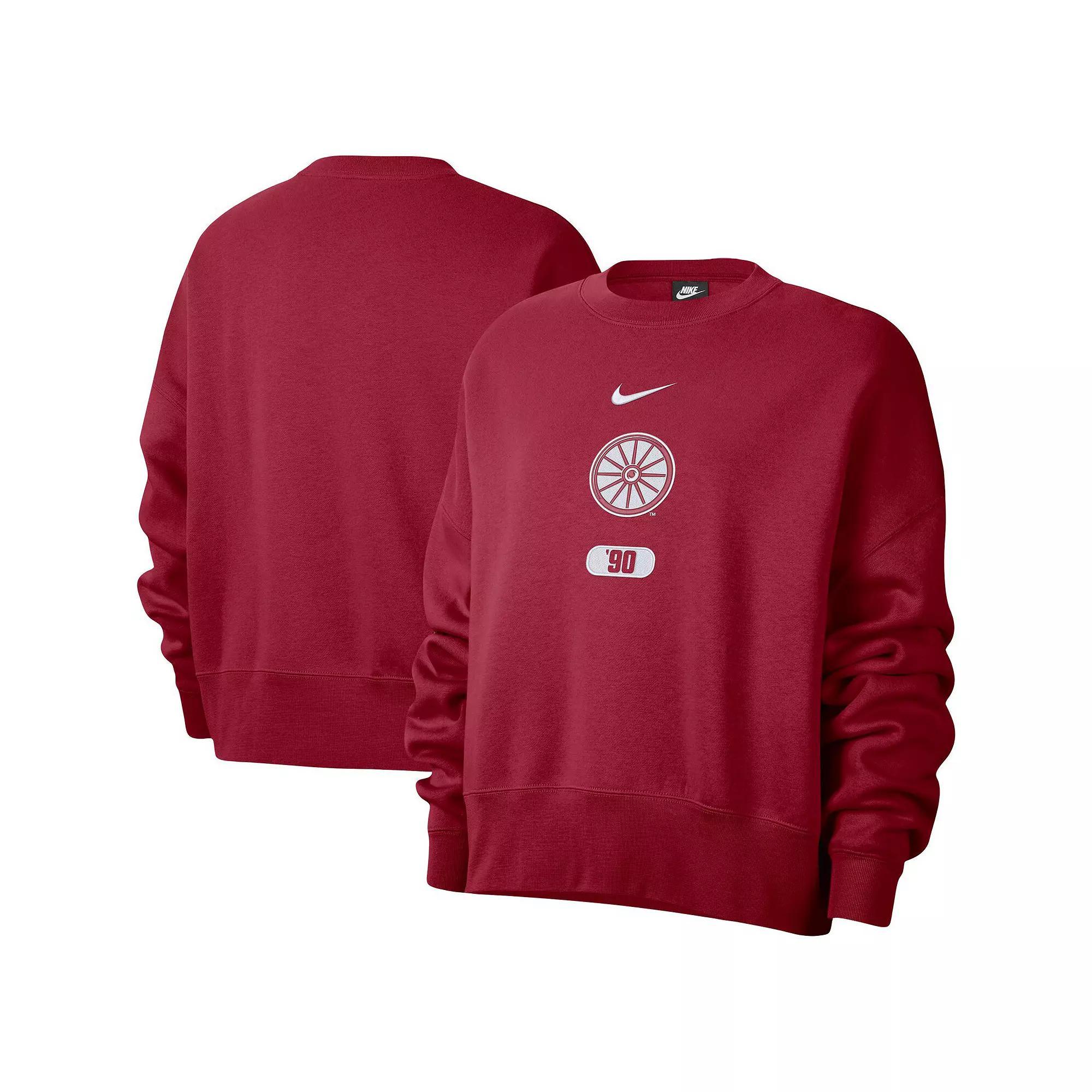 Women's Nike Crimson Oklahoma Sooners Vault Every Day Fleece Pullover Sweatshirt, Size: Medium, Red Product Image