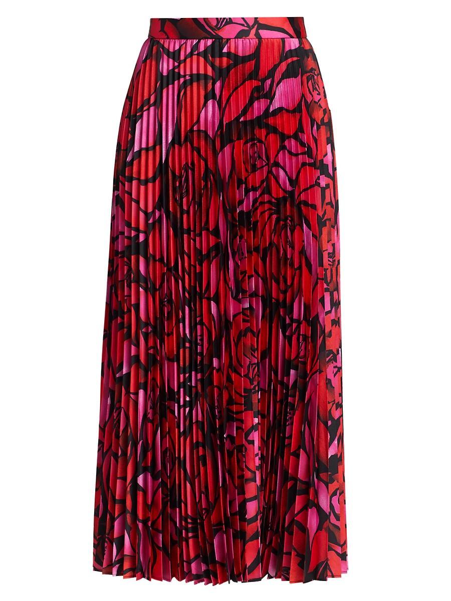 Womens Otha Printed Pleated Midi-Skirt Product Image
