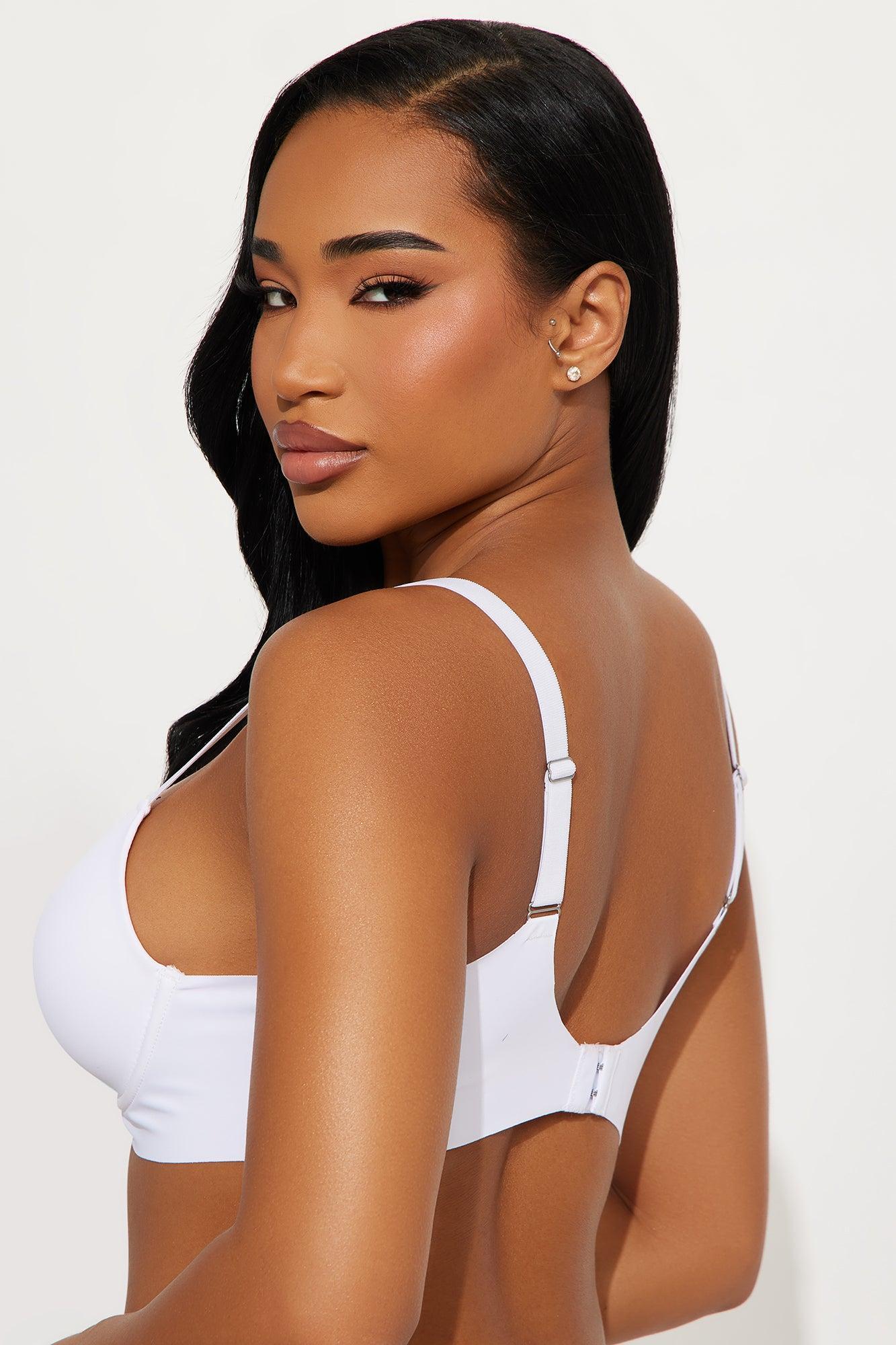 Smooth Like That Lightly Lined Scuba Demi Bra - White Product Image