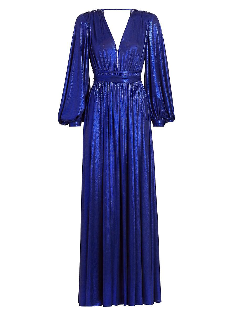 Womens Zoe Metallic Long-Sleeve Gown Product Image