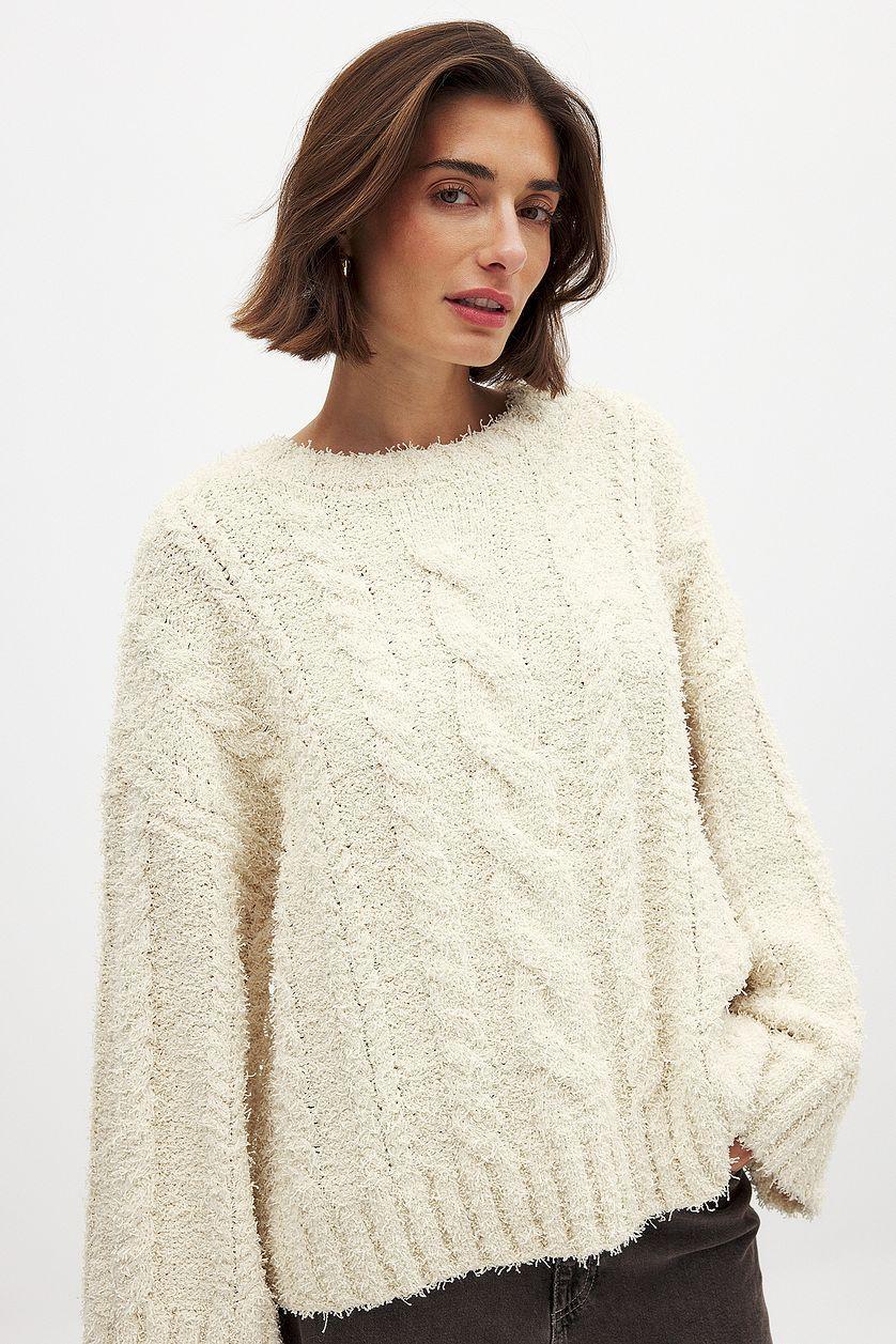 Knitted Oversized Cable Sweater Product Image