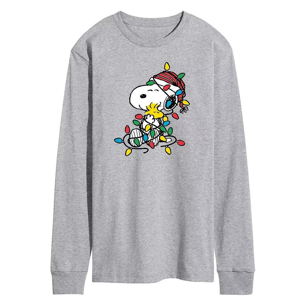 Men's Peanuts Christmas Lights Long Sleeve Tee,  Product Image