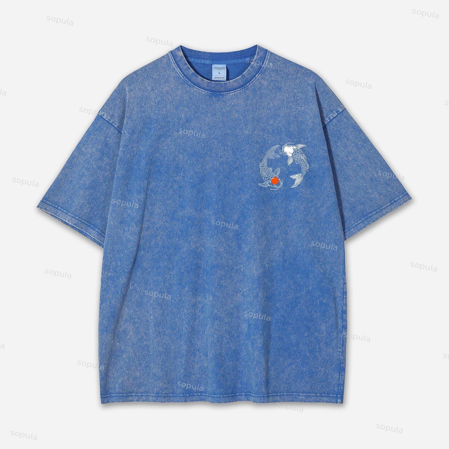 Japanese Koi Acid Washed T-shirt Product Image