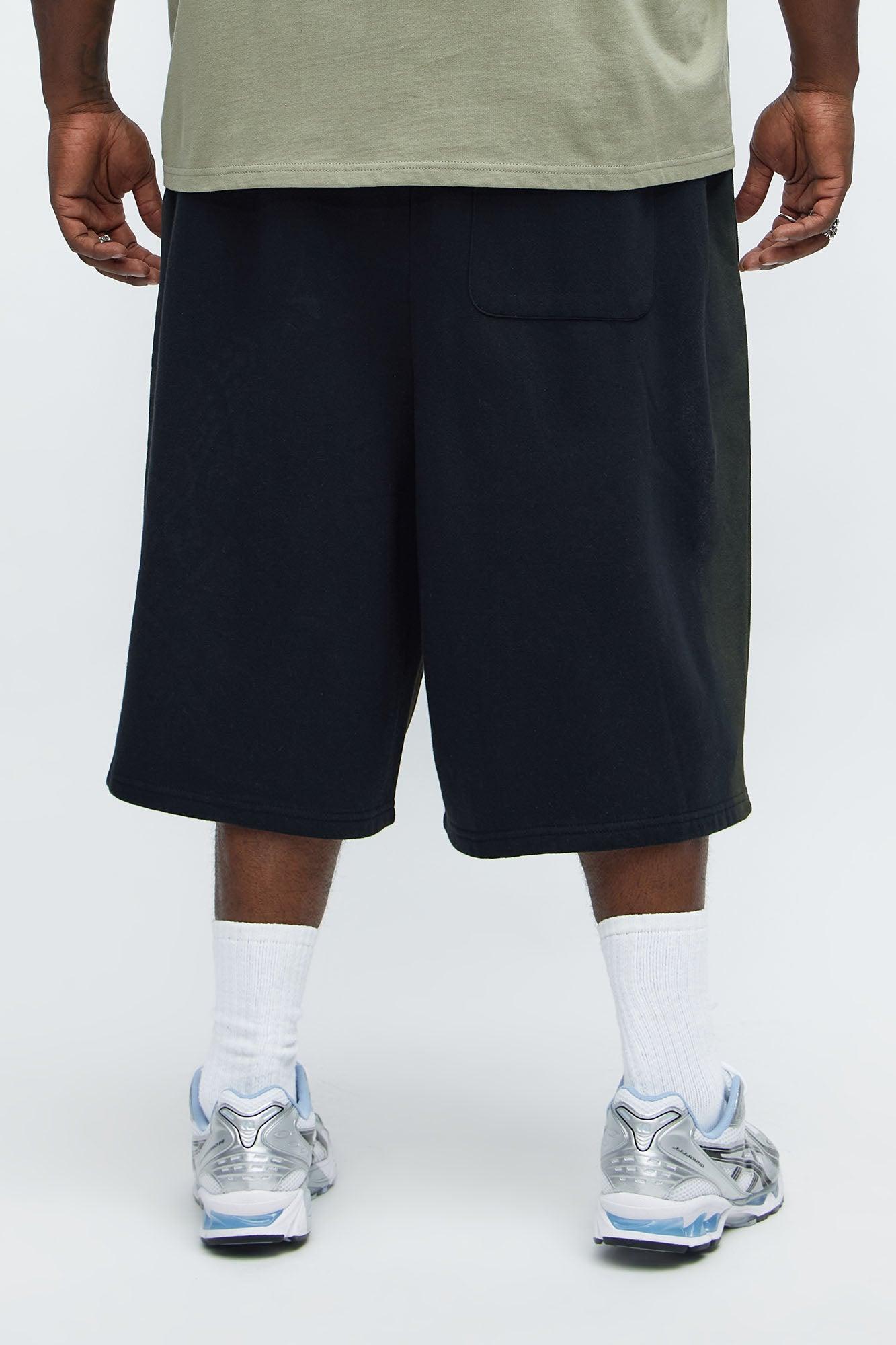 Tyson Baggy Blurred Lines Shorts - Black Male Product Image