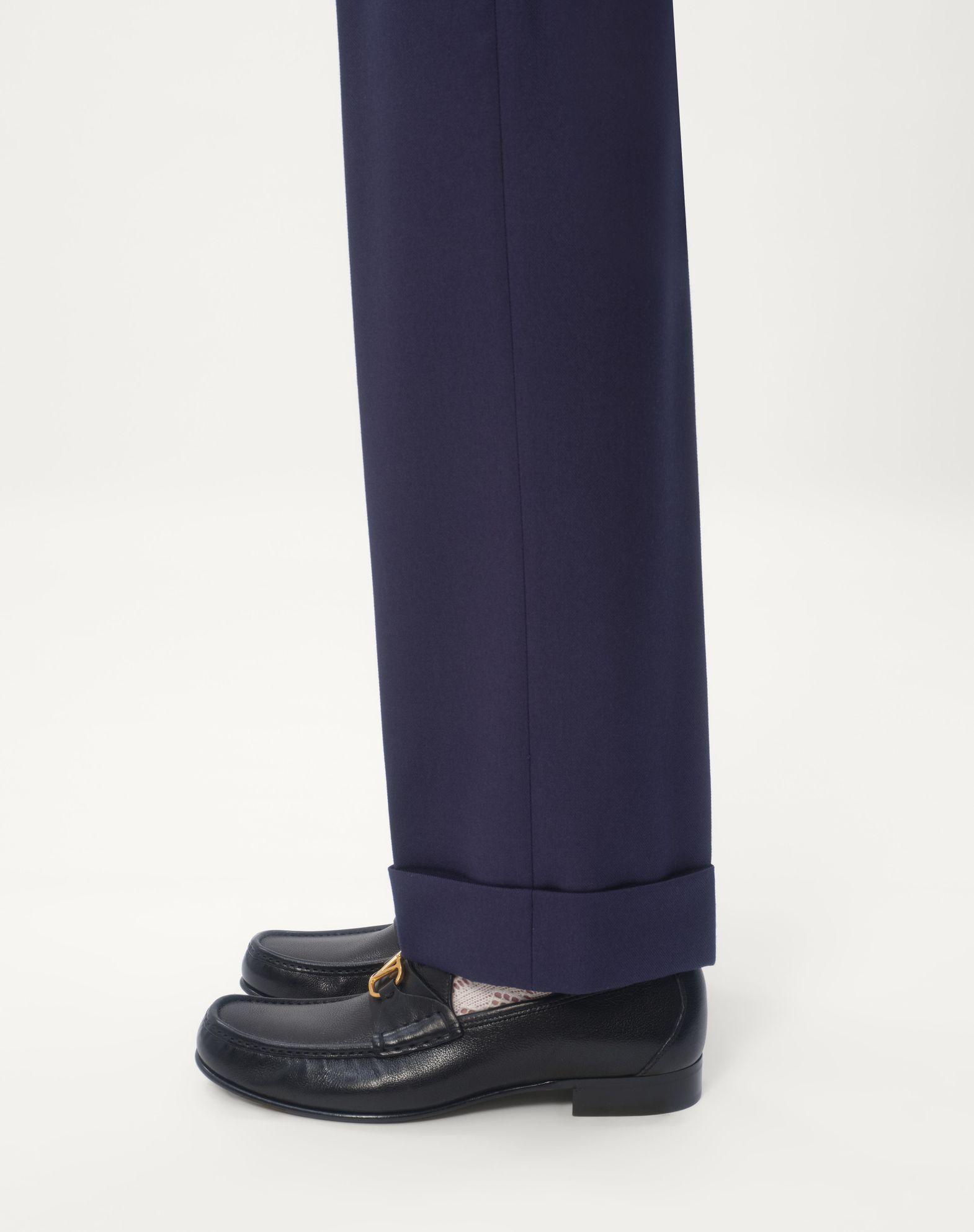 Wool Gabardine Pants With Turn-Ups Product Image