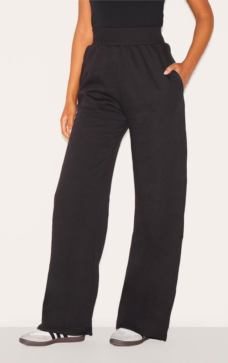 Tall Black High Waisted Wide Leg Sweatpant Product Image