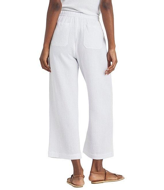 Splendid Adele Drawstring Gauze Cropped Relaxed Wide Leg Pants Product Image