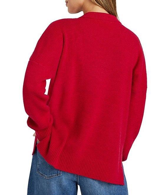 Splendid Kristen Knit Collared V-Neck Long Sleeve Polo Sweater Product Image