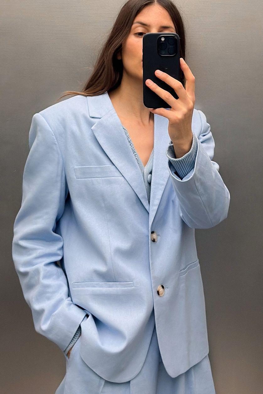 Regular Linen-Blend Blazer Product Image