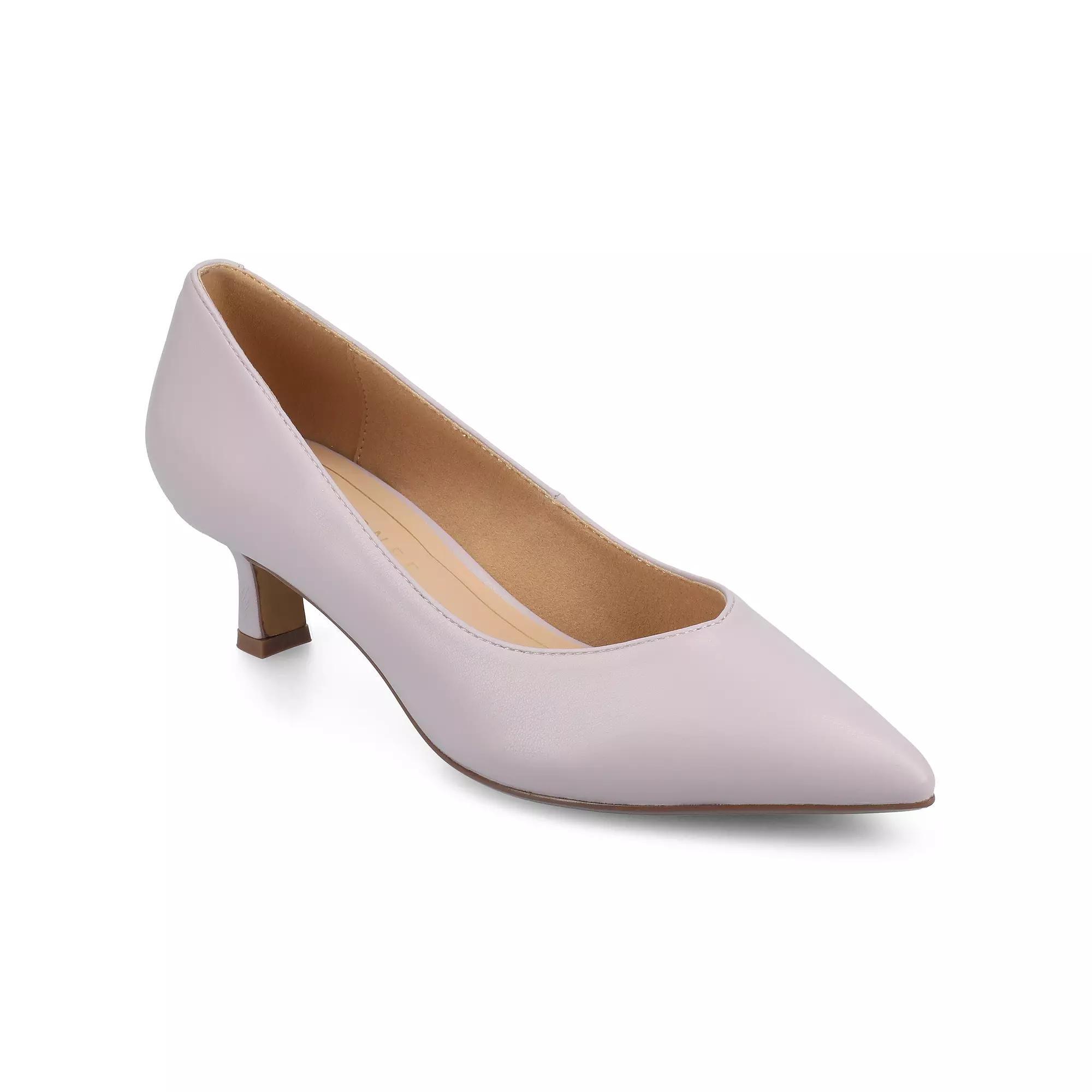 Journee Pammie Medium and Wide Width Women's Slip-On Kitten Heel Pumps,  Product Image