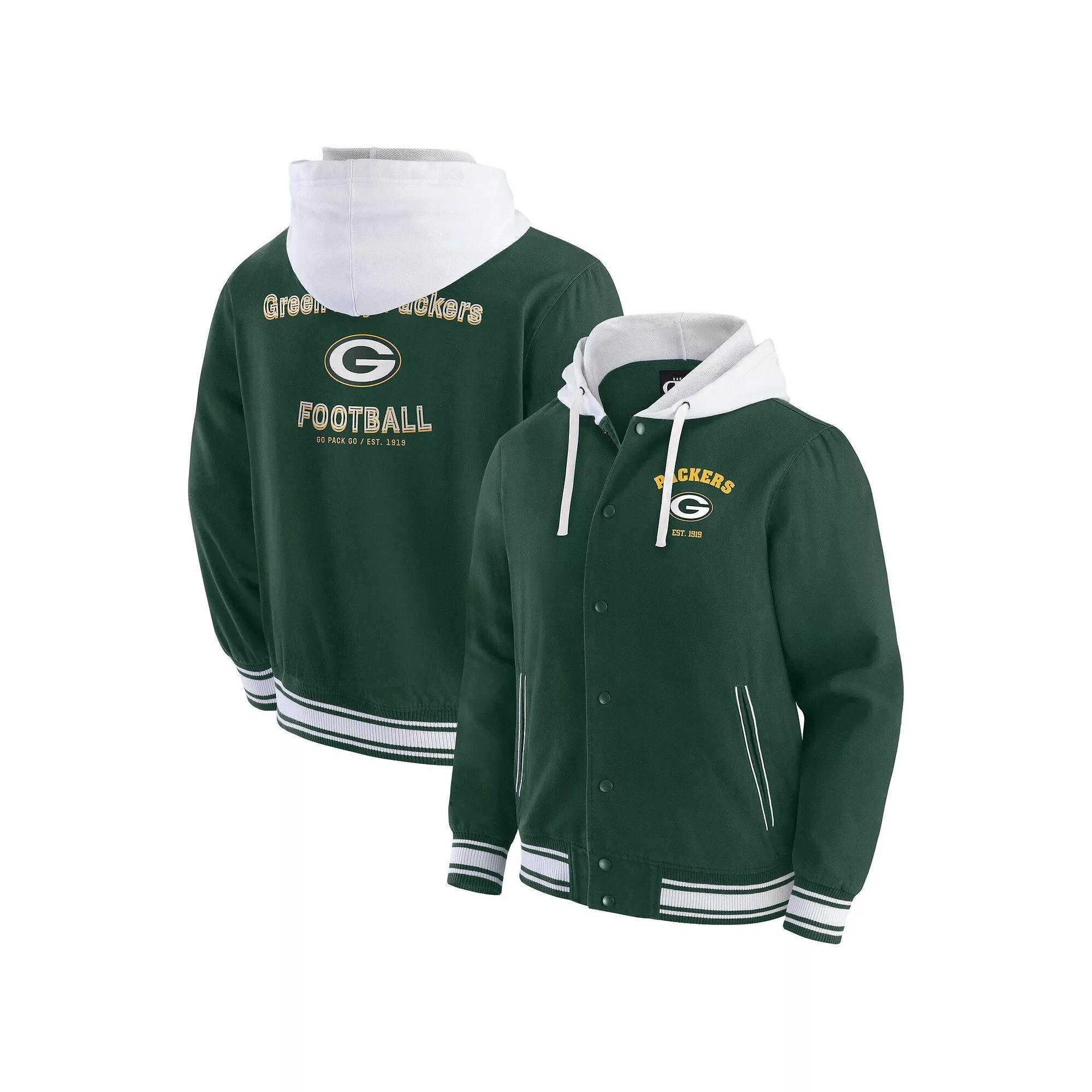 Men's Darius Rucker Collection by Fanatics Green Green Bay Packers Full-Snap Hoodie Jacket,  Product Image