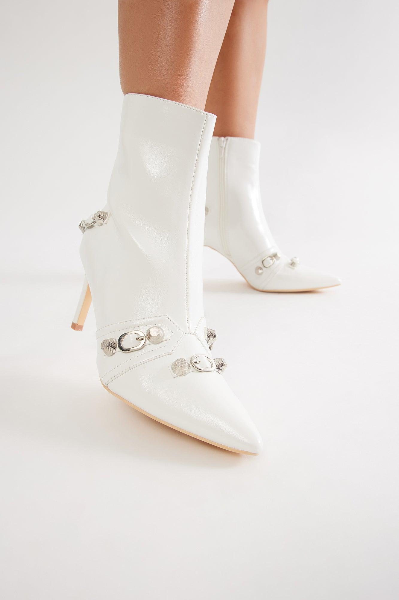 Jude Hardware Booties - White Product Image