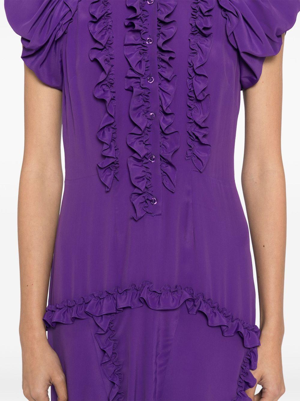 ruffled multi-stitched midi dress Product Image