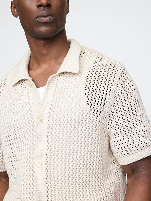 Mesh Sweater Shirt Product Image