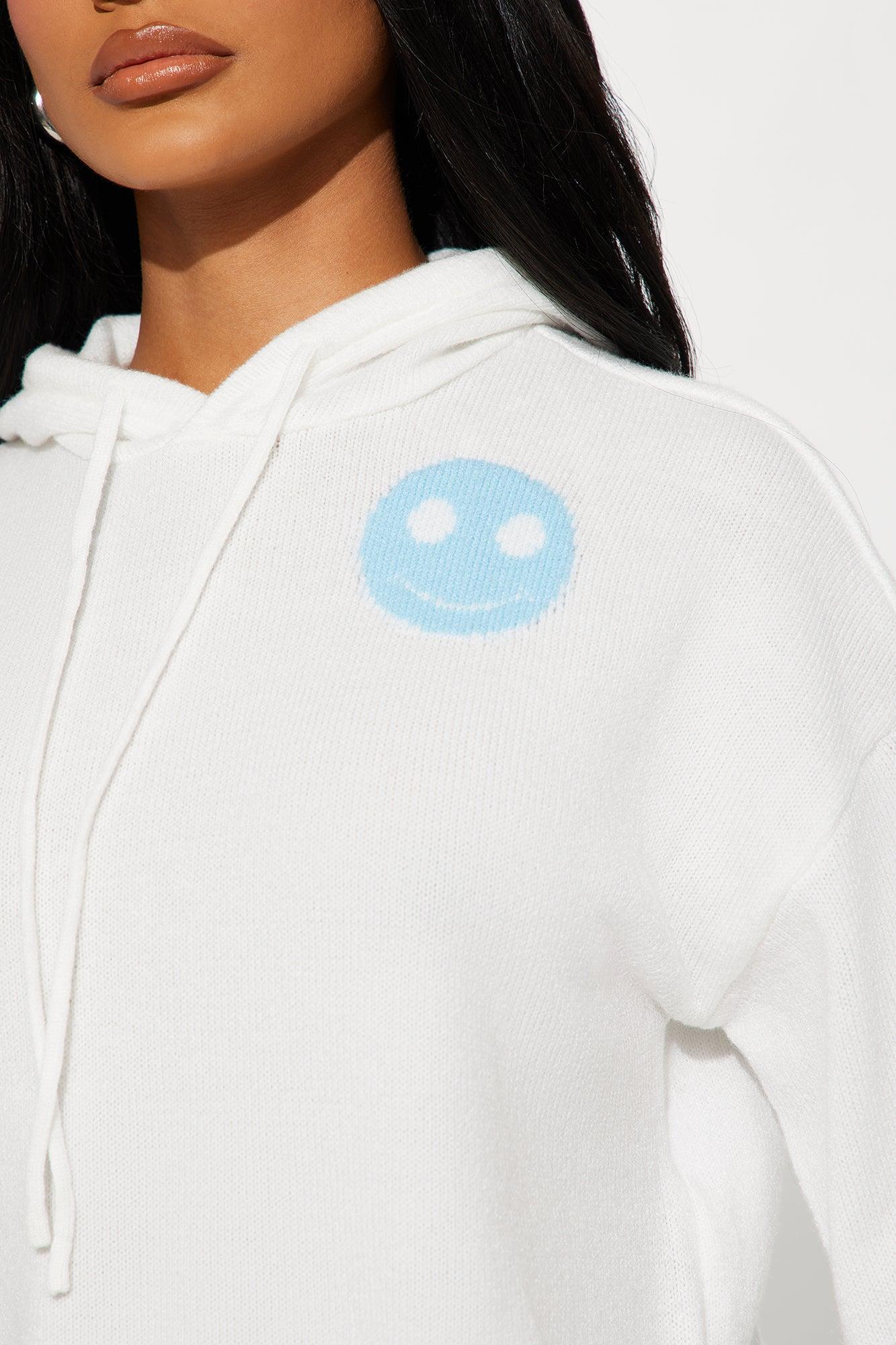 All Smiles Here Hooded Sweater - Ivory/combo Product Image