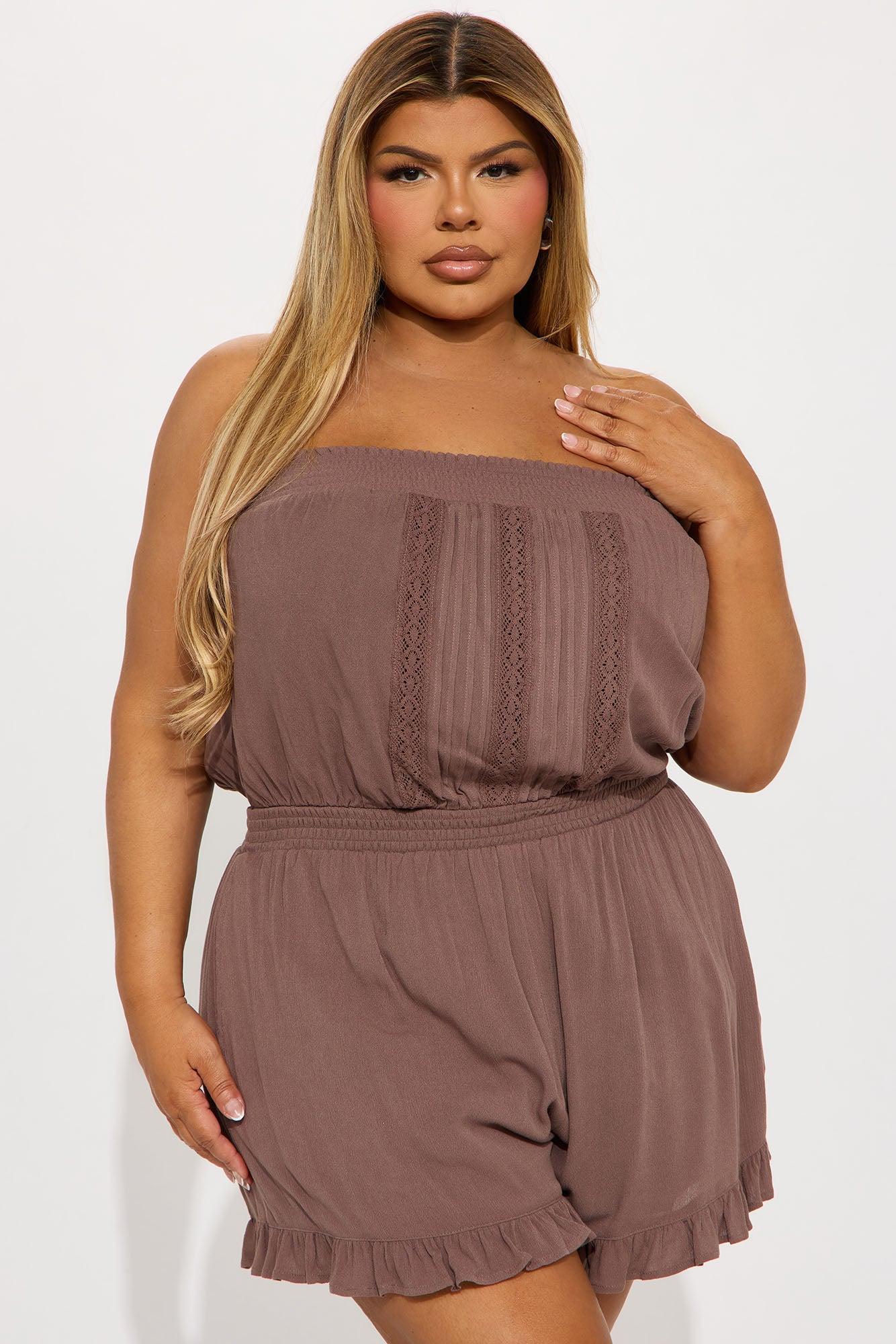 Seaside Resort Romper - Brown Product Image