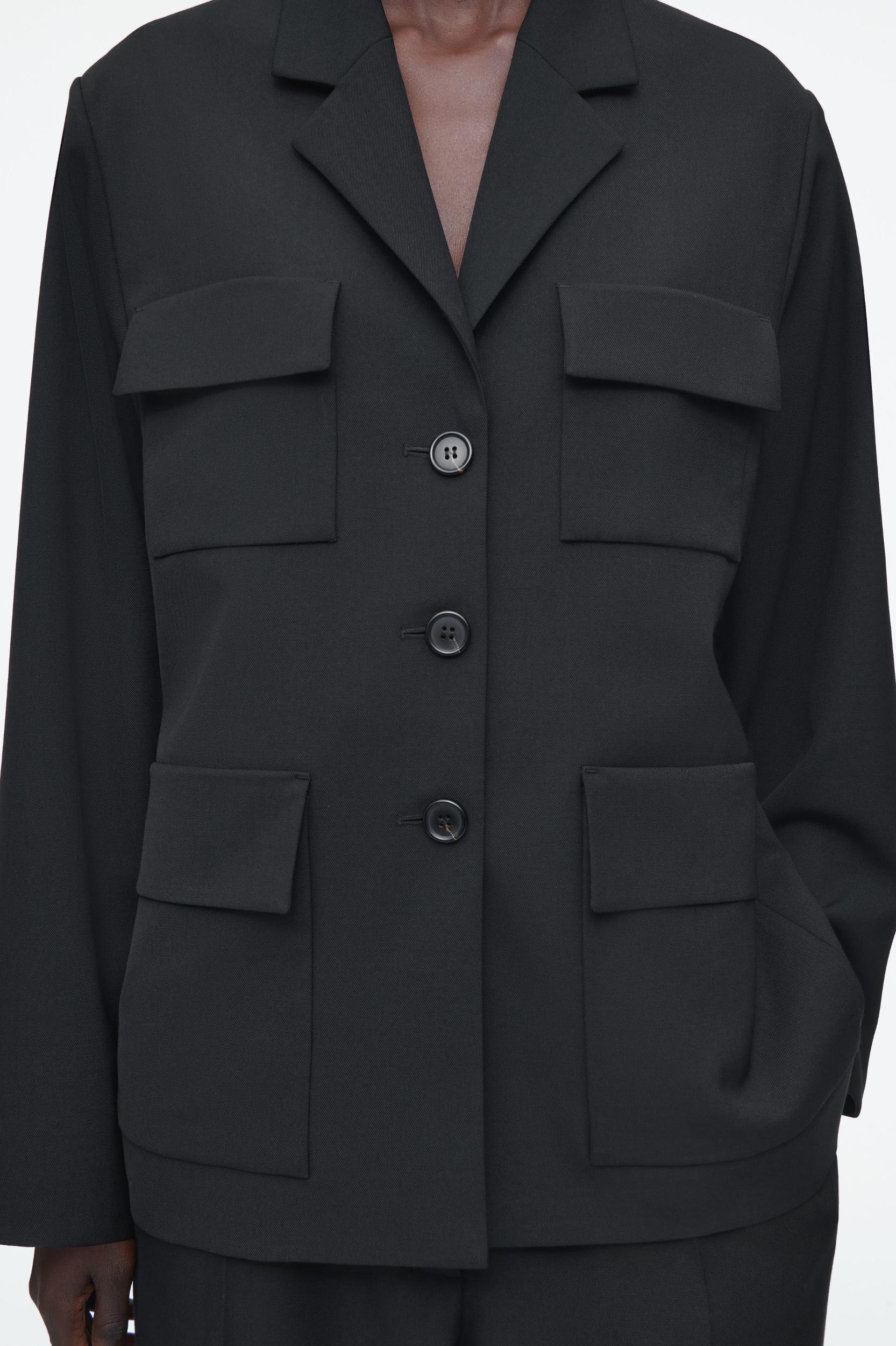 RELAXED SINGLE-BREASTED UTILITY BLAZER Product Image