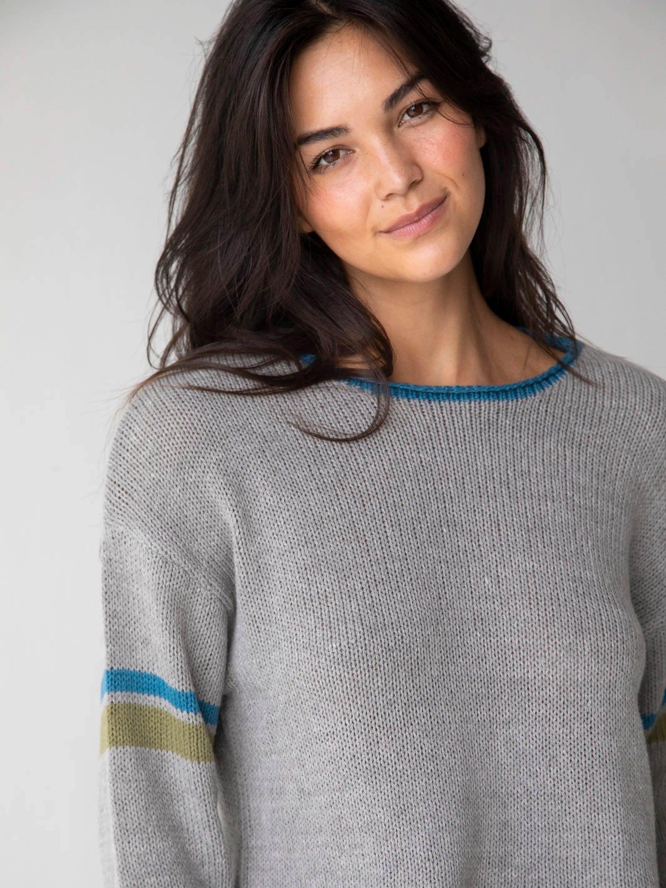 Intarsia Layering Sweater - Heather Grey Product Image