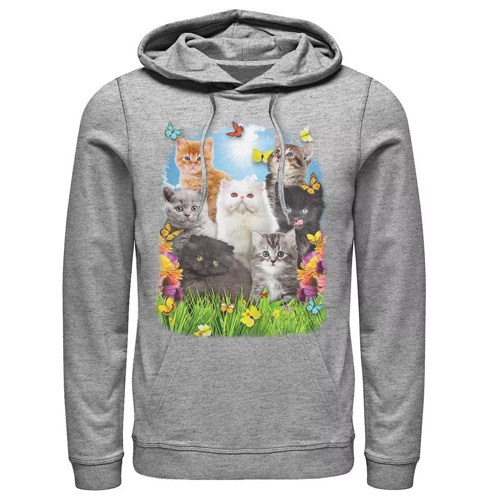Men's Spring Flower Cat Collage Hoodie,  Product Image