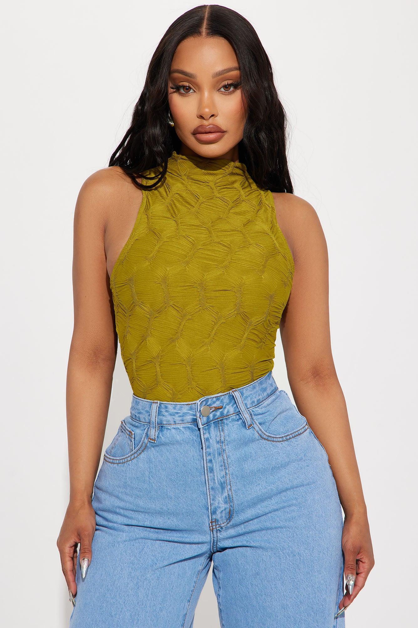 Leilani Textured Bodysuit - Green Product Image