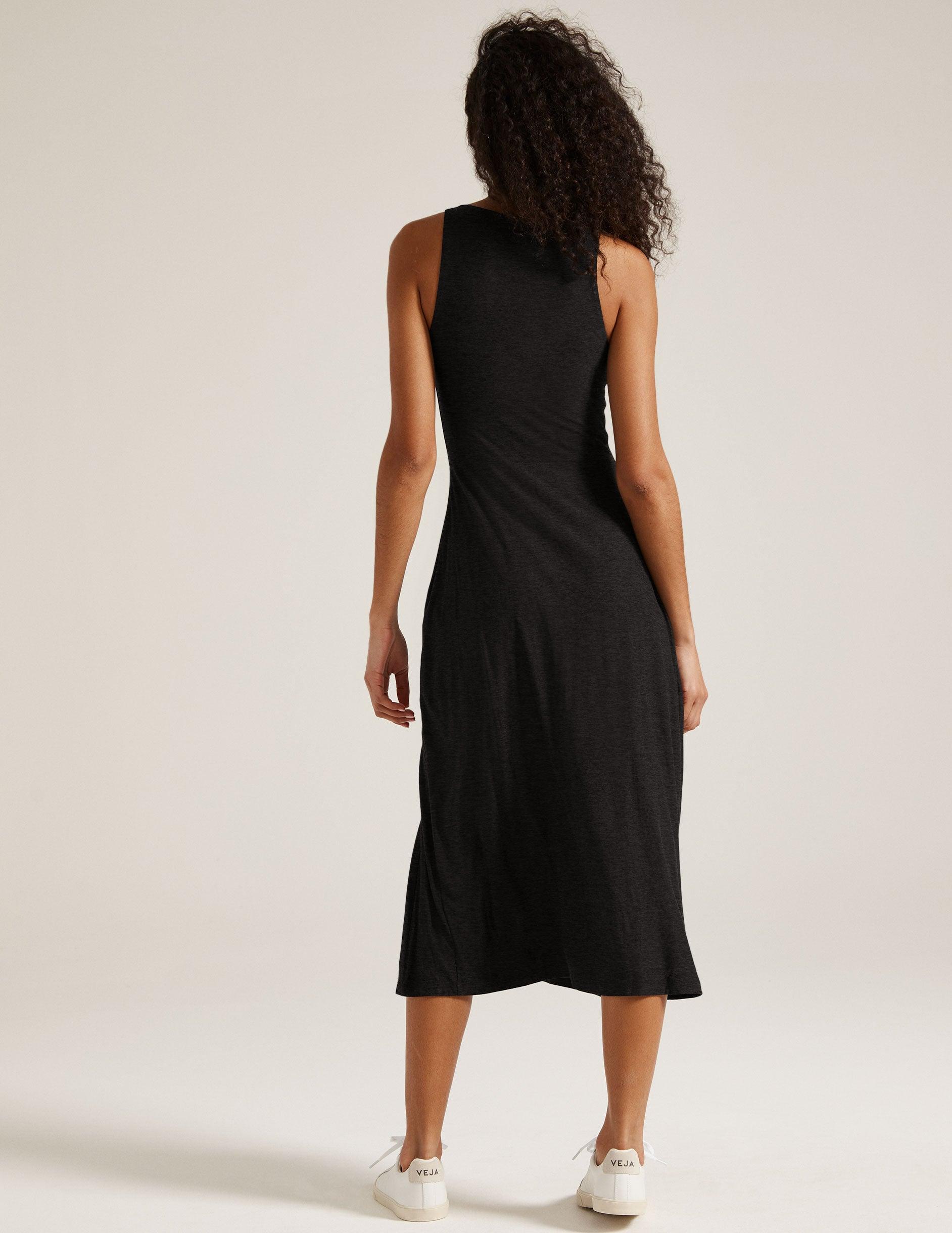 Featherweight Square Neck Slit Midi Dress Product Image