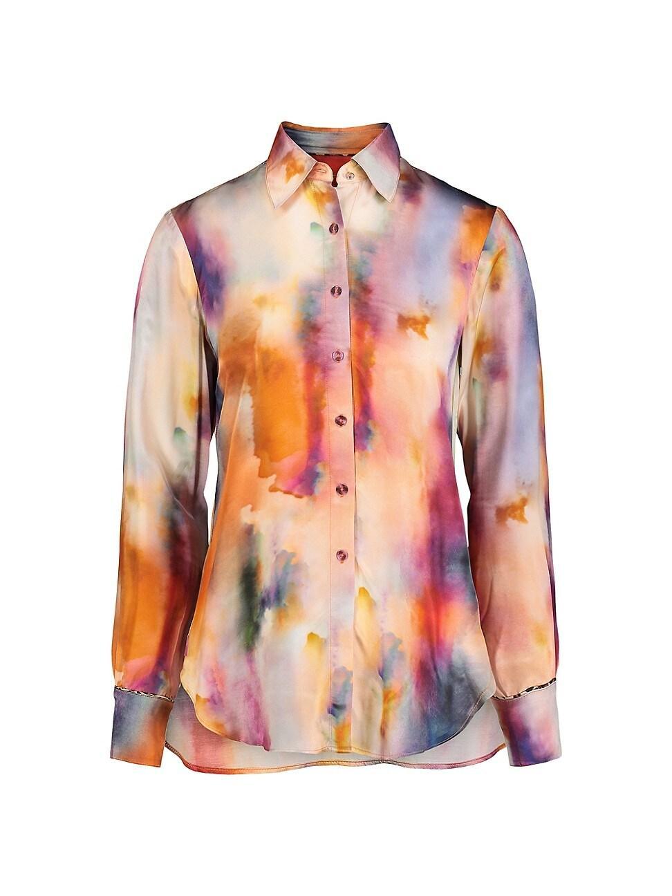 Womens Gabriela Abstract Crepe De Chine Shirt Product Image