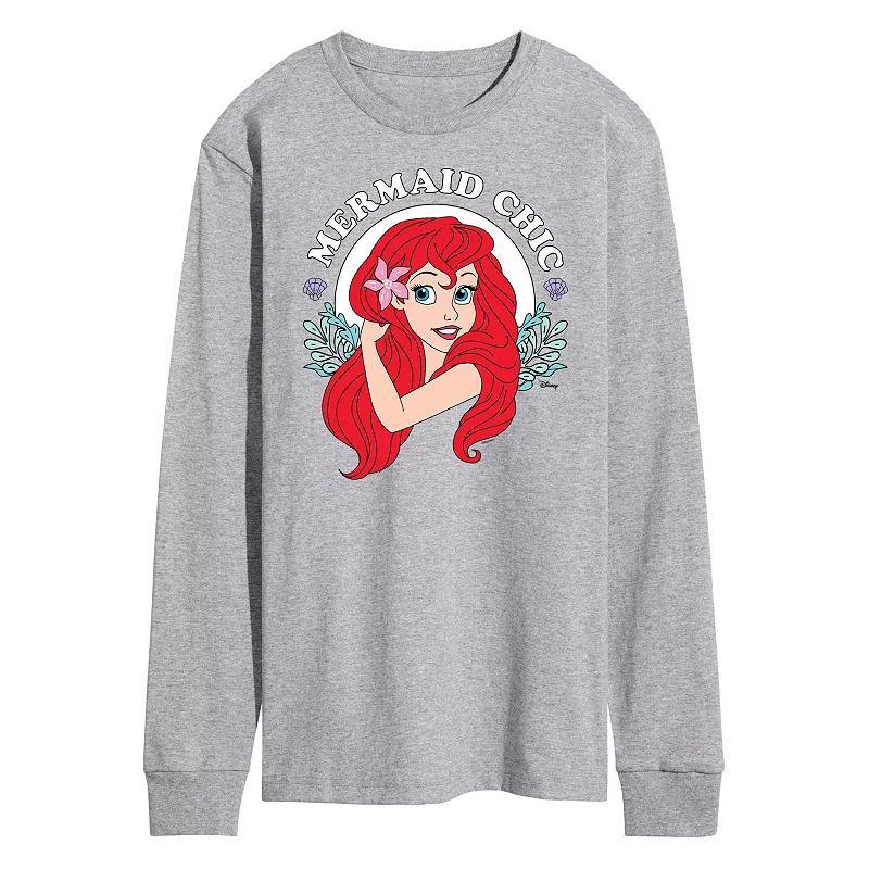 Disney's The Little Mermaid Men's Chic Long Sleeve Tee, Size: XXL, Gray Product Image