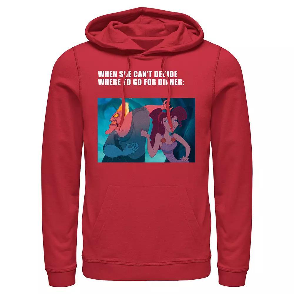 Disney's Villains Hades Dinner Meme Men's Graphic Hoodie, Size: Large, Red Product Image