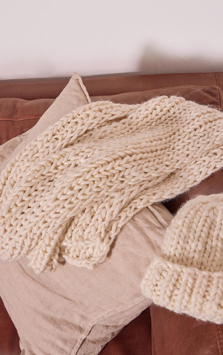  Cream Chunky Knit Scarf Product Image