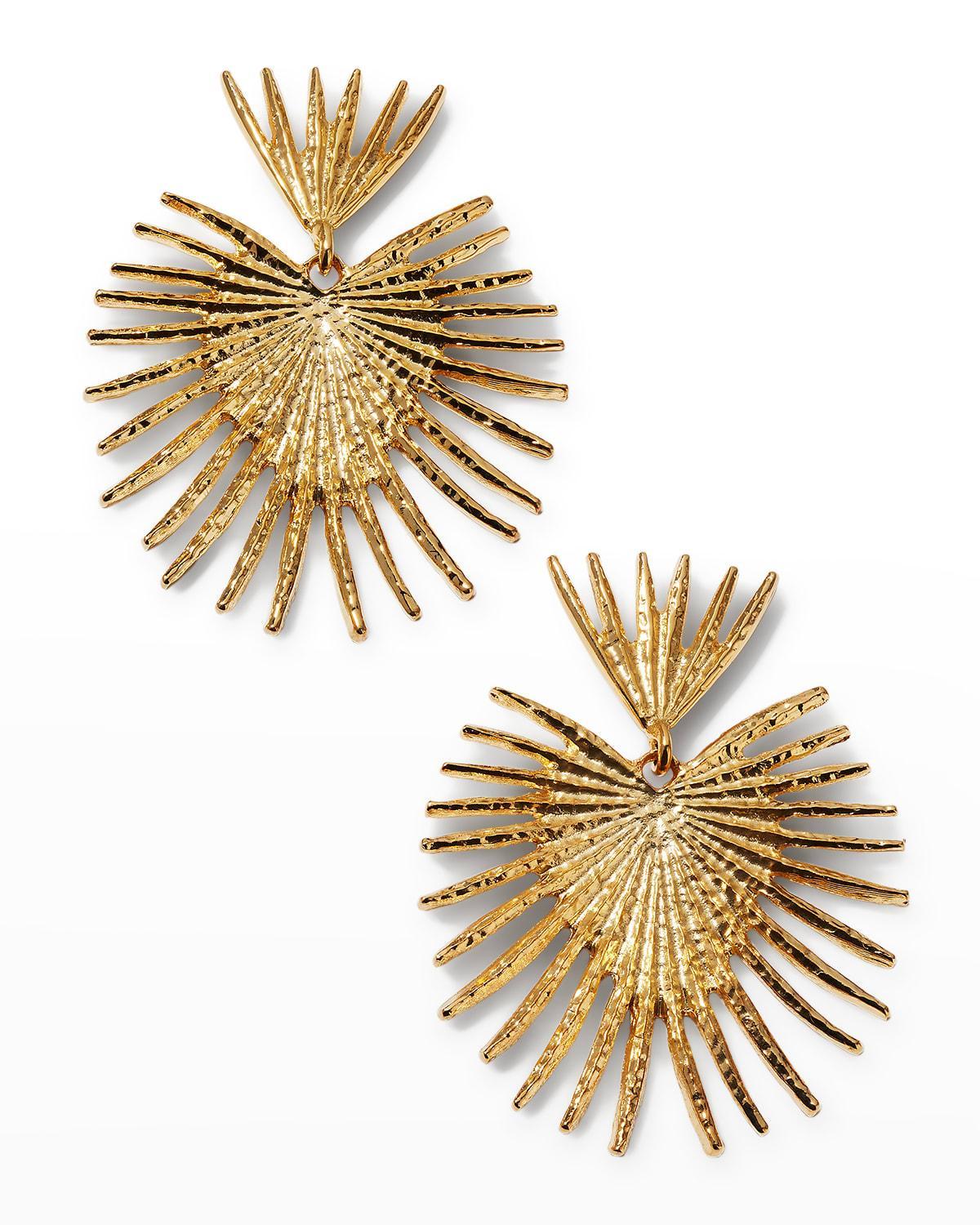 Kenneth Jay Lane Gold Fan Drop Post Earrings Gold One Size Product Image