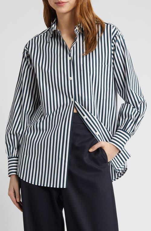 Womens Striped Cotton Oversized Pocket Shirt Product Image