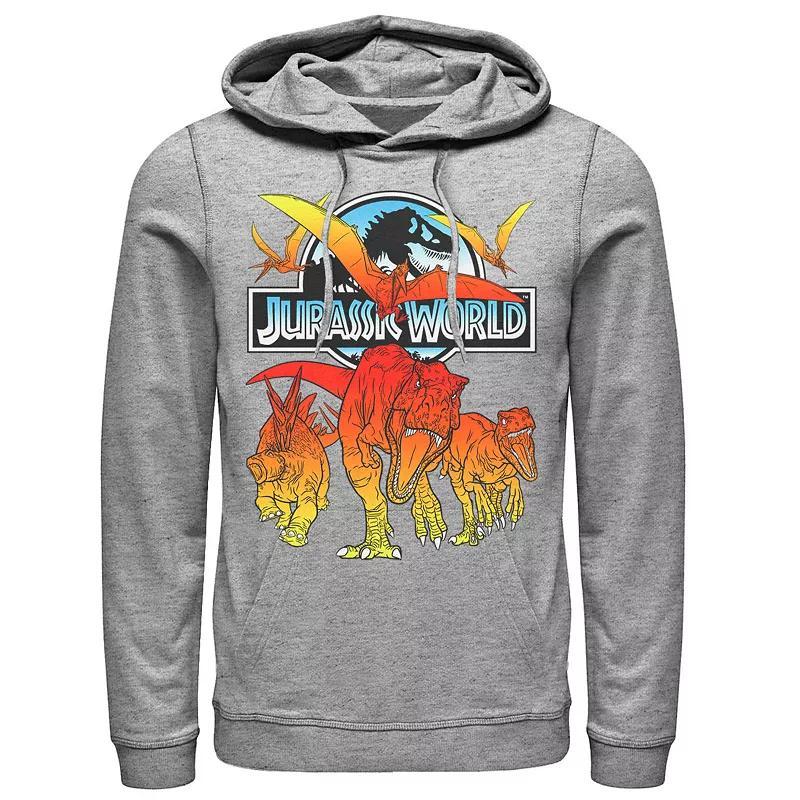 Mens Jurassic World Two Dino Charging Comic Pop Hoodie Blue Product Image