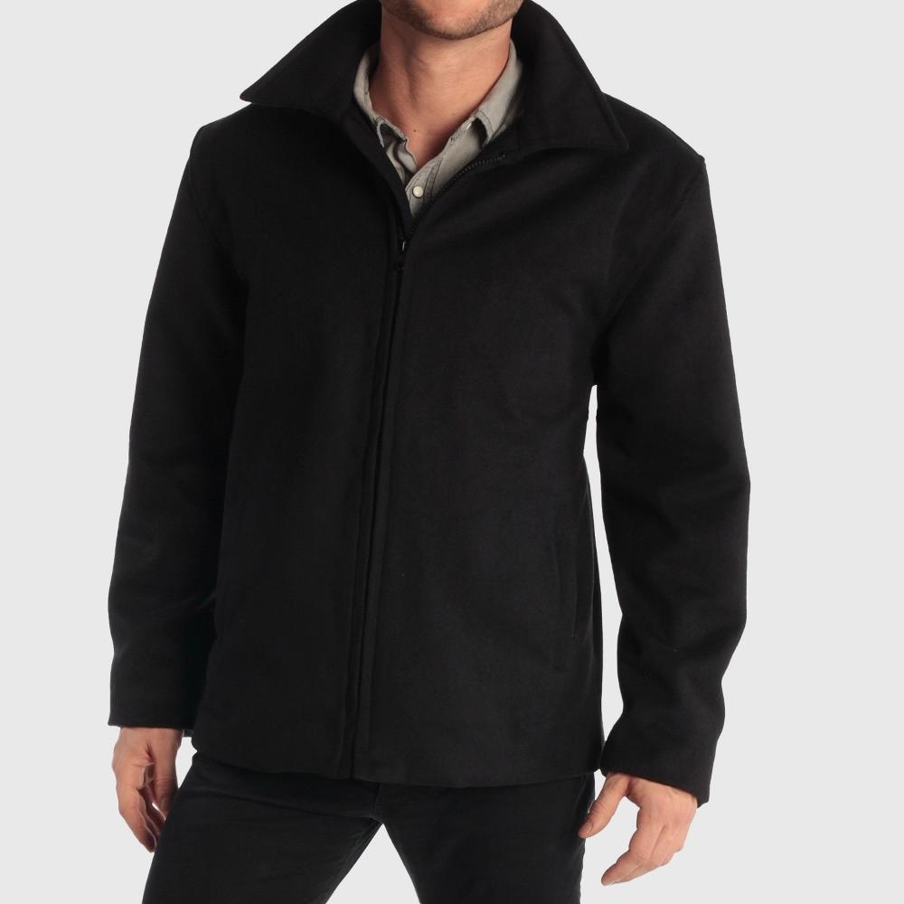 Alpine Swiss Grant Men’s Wool Jacket – 28" James Dean Style Bomber with Zippered Pockets Product Image