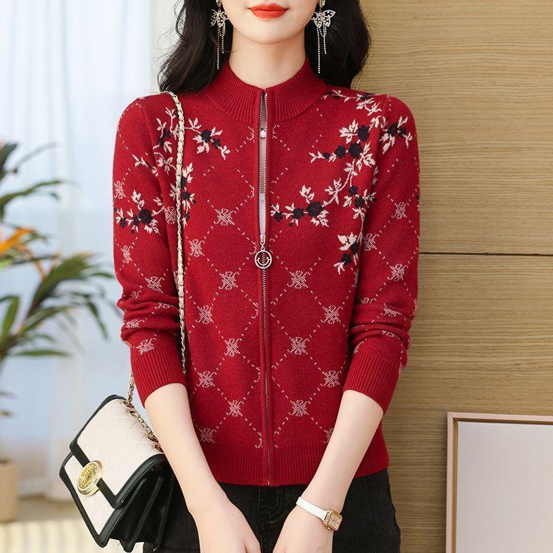 Floral Zip Cardigan Product Image