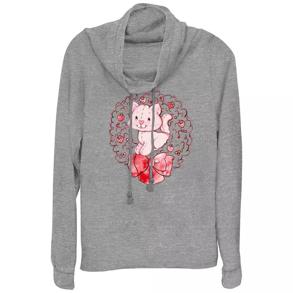Women's Strawberry Shortcake Custard Wreath Cowlneck Graphic Lightweight Long Sleeve,  Product Image