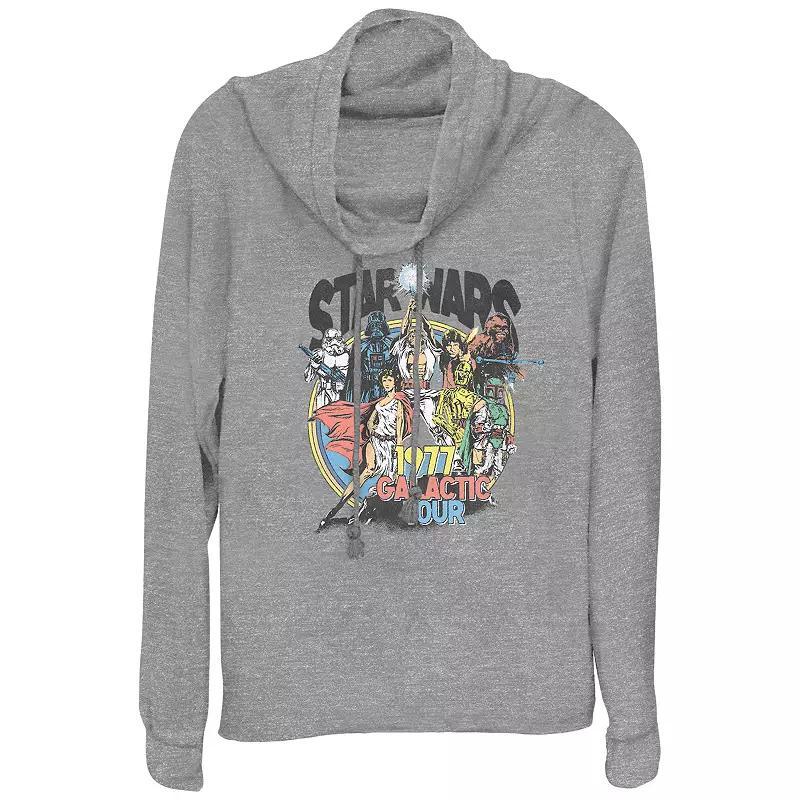 Women's Star Wars 1977 Galactic Tour Poster Cowlneck Graphic Lightweight Long Sleeve, Girl's,  Product Image