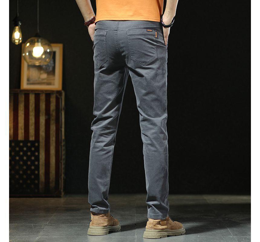 Mid-Rise Plain Tapered Pants Product Image