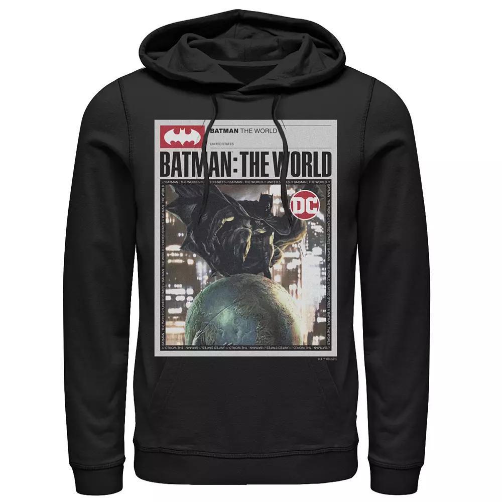 Men's Batman: The World Germany Red Bat Logo Hoodie, Boy's, Size: Large, Black Product Image