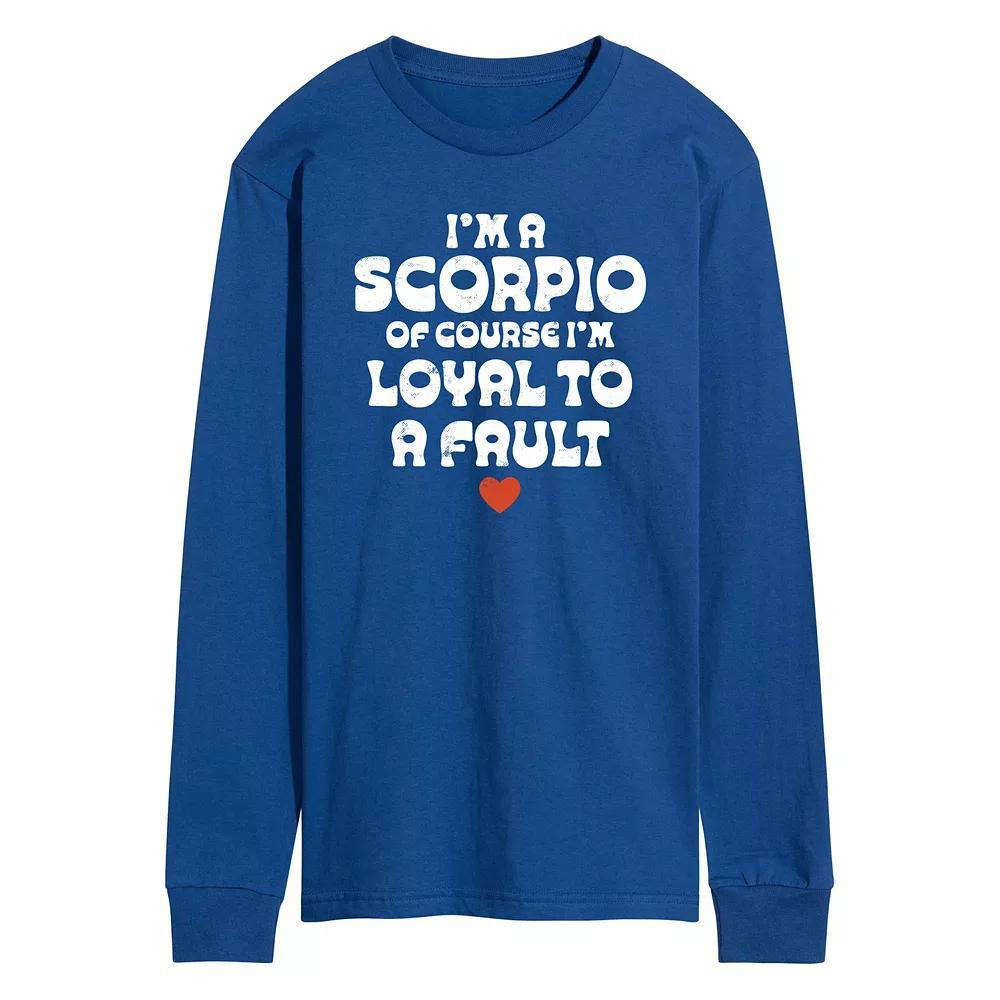 Men's I'm A Scorpio Loyal To A Fault Long Sleeve Graphic Tee, Size: XXL, Blue Product Image