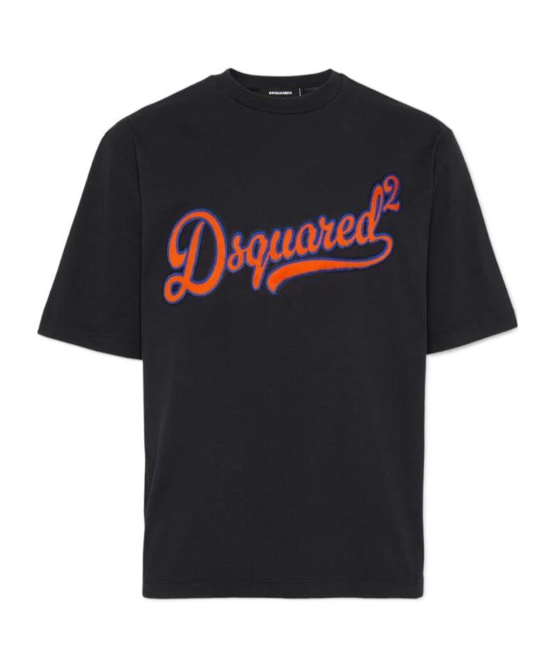 DSQUARED2 Loose Fit Cotton Logo T-shirt In Black Product Image