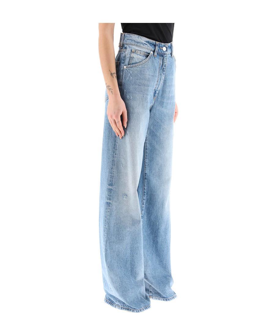 MSGM Logo Jeans In Blue Product Image