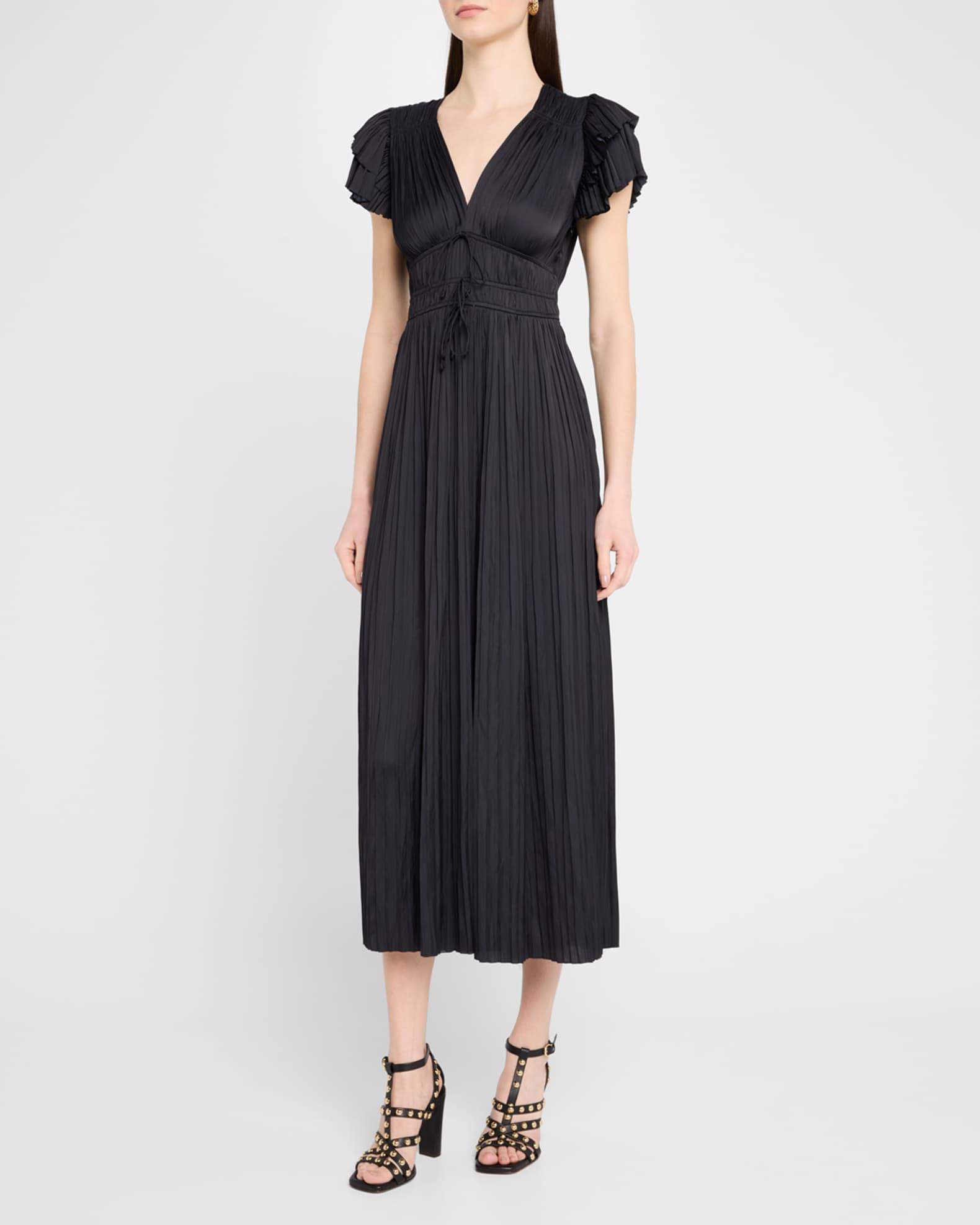Patrice Flutter-Sleeve Midi Dress Product Image