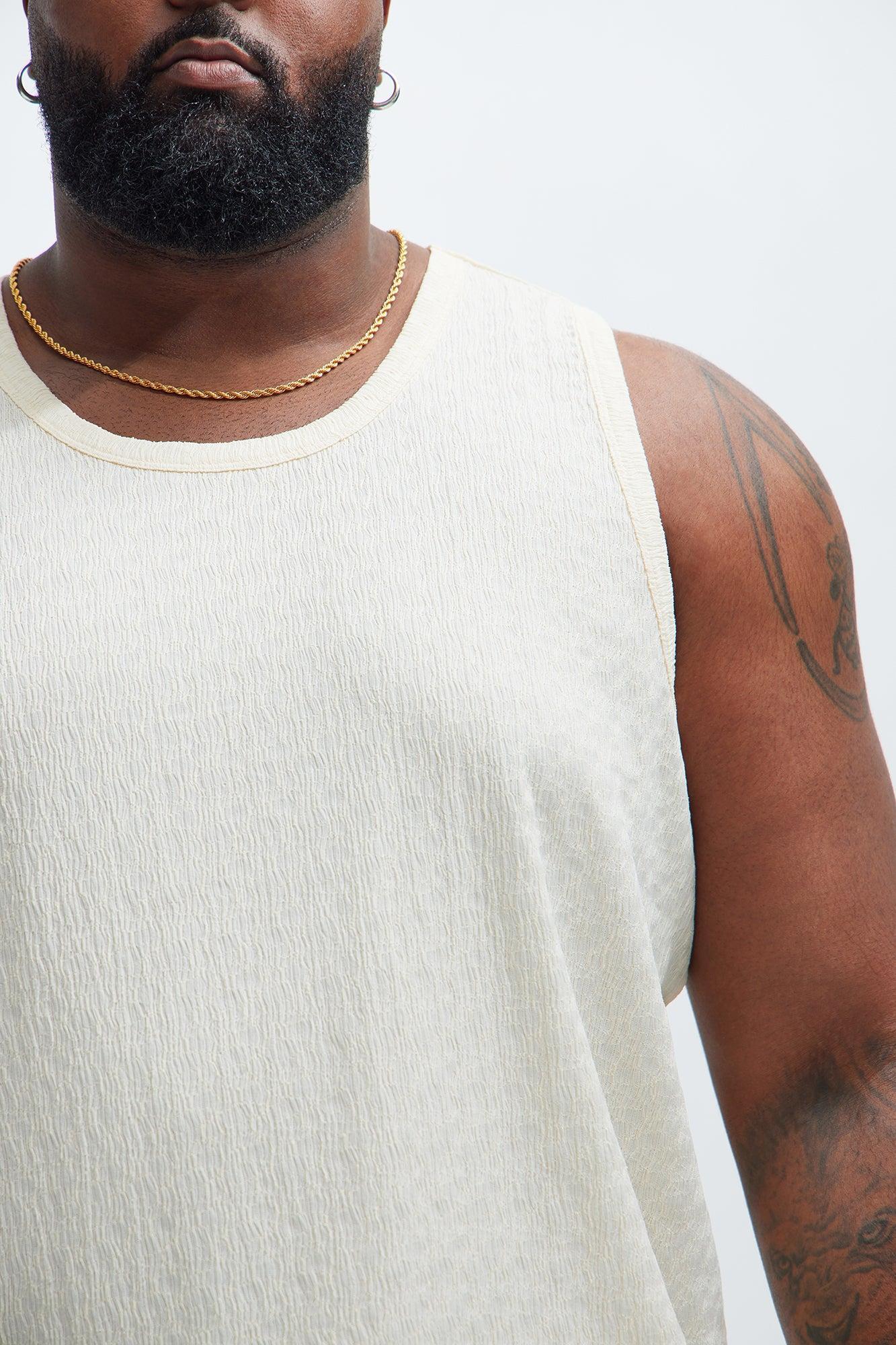 Reign Textured Tank - Cream Product Image