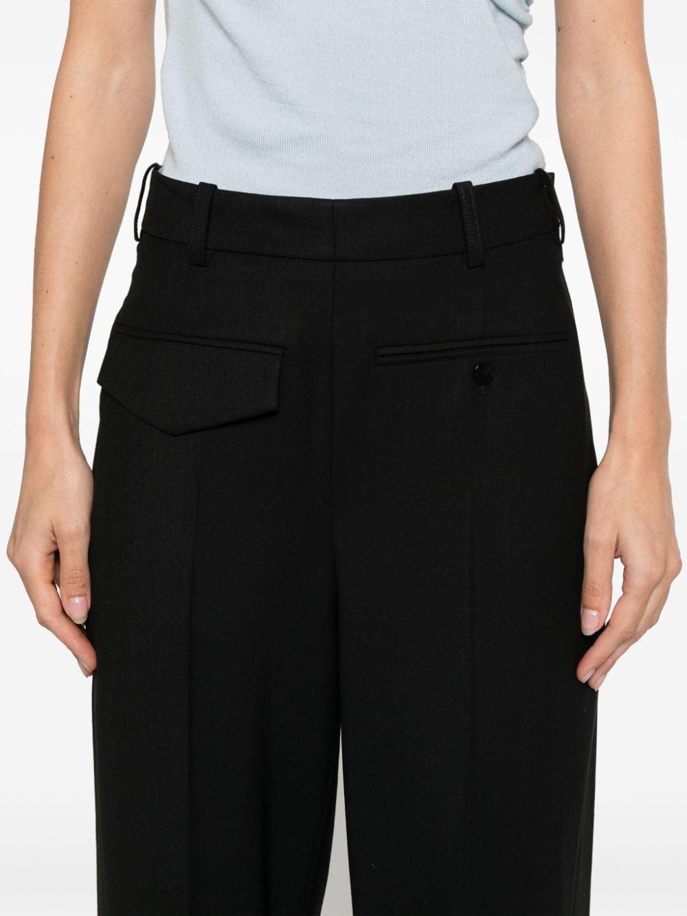 Twill Tapered Trousers In Black Product Image