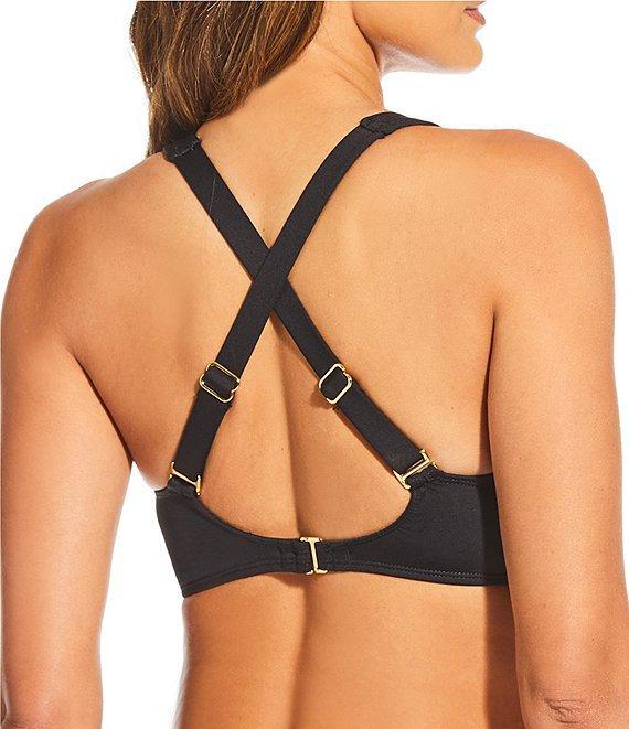 Gibson & Latimer Illusion Solid Banded Square Neck Swim Top Product Image